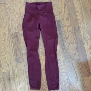 High-Waisted Burgundy Leggings